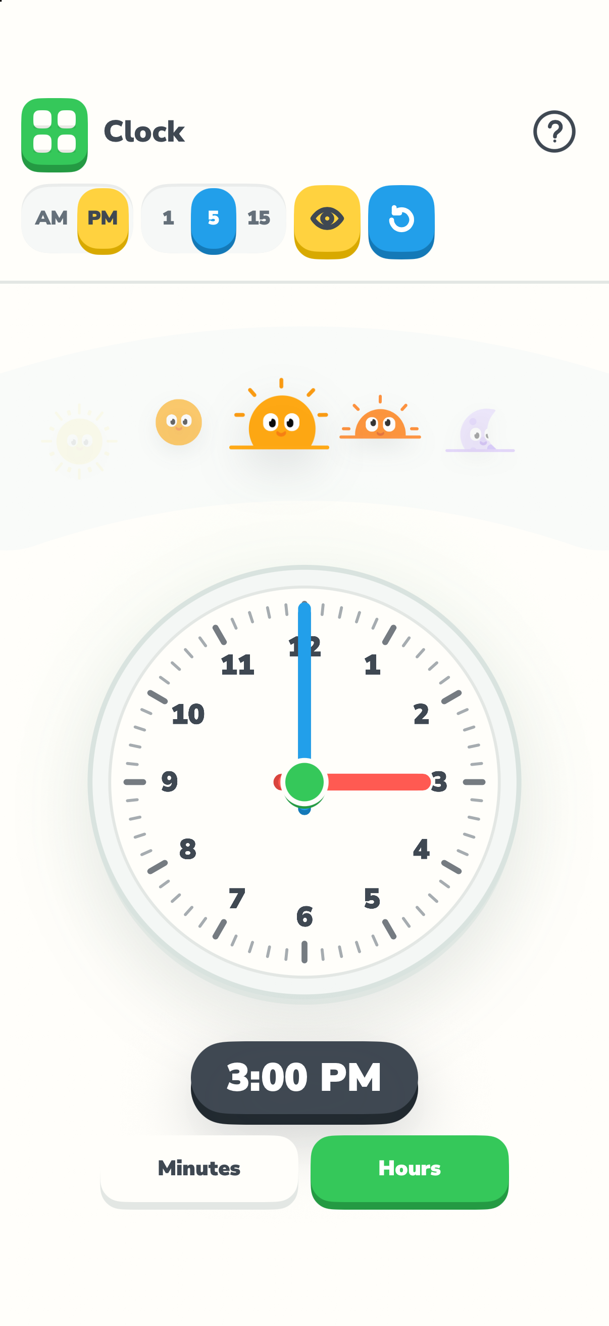 Teaching Clock in the native Manipulatives app on iPhone