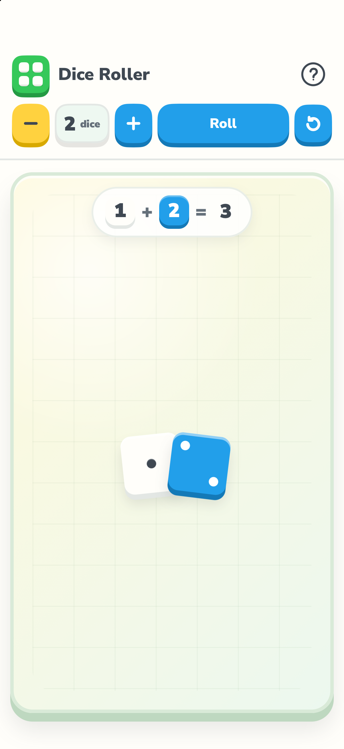 Dice in the native Manipulatives app on iPhone