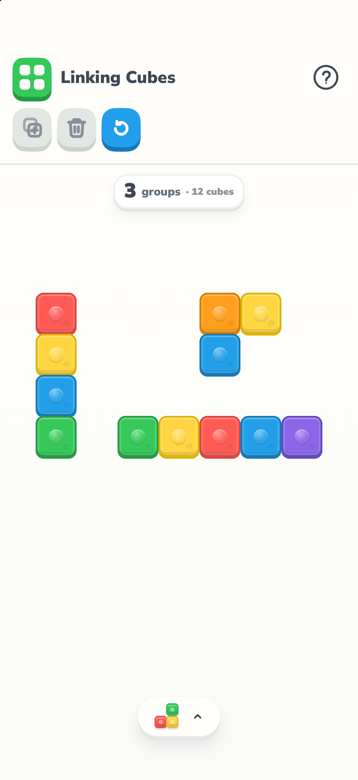 Linking Cubes in the native Manipulatives app on iPhone