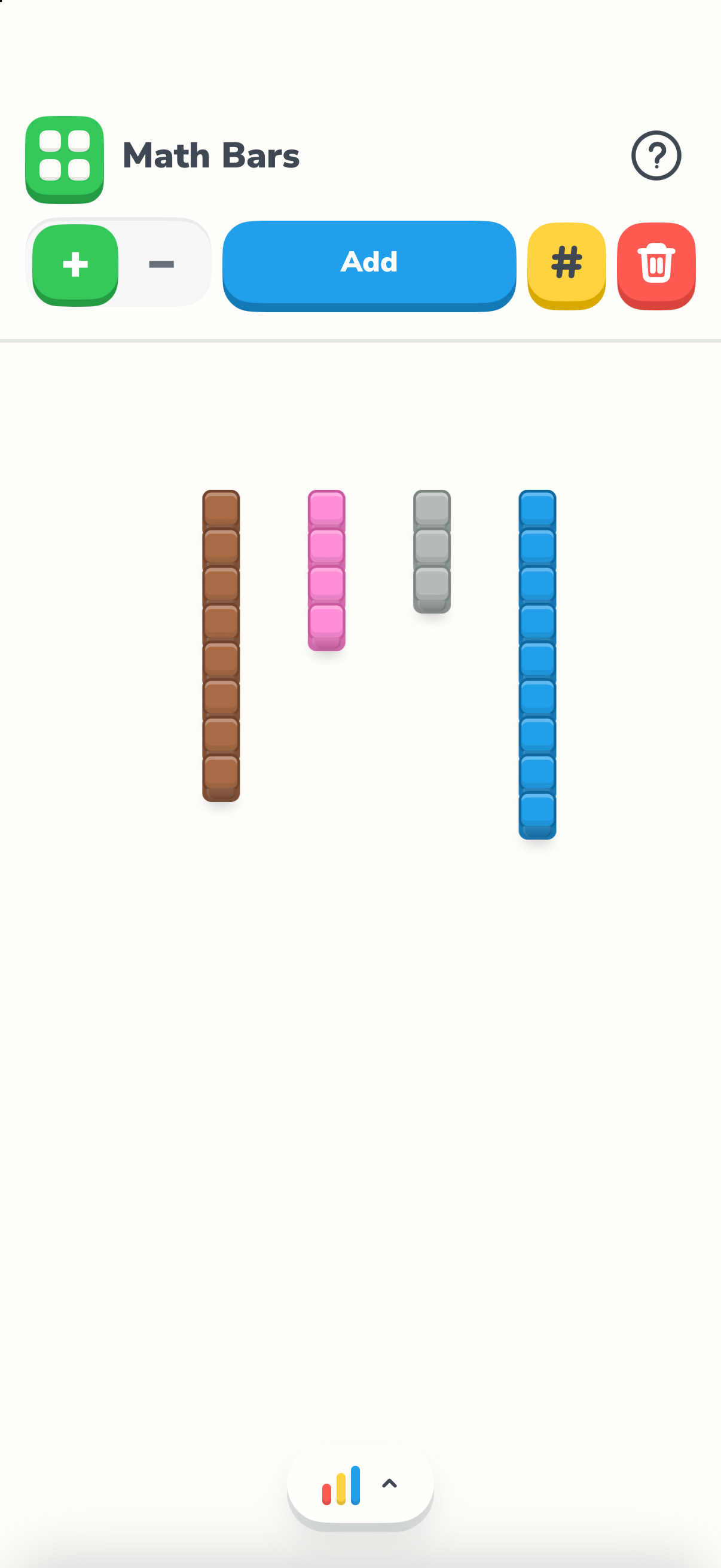 Math Bars in the native Manipulatives app on iPhone