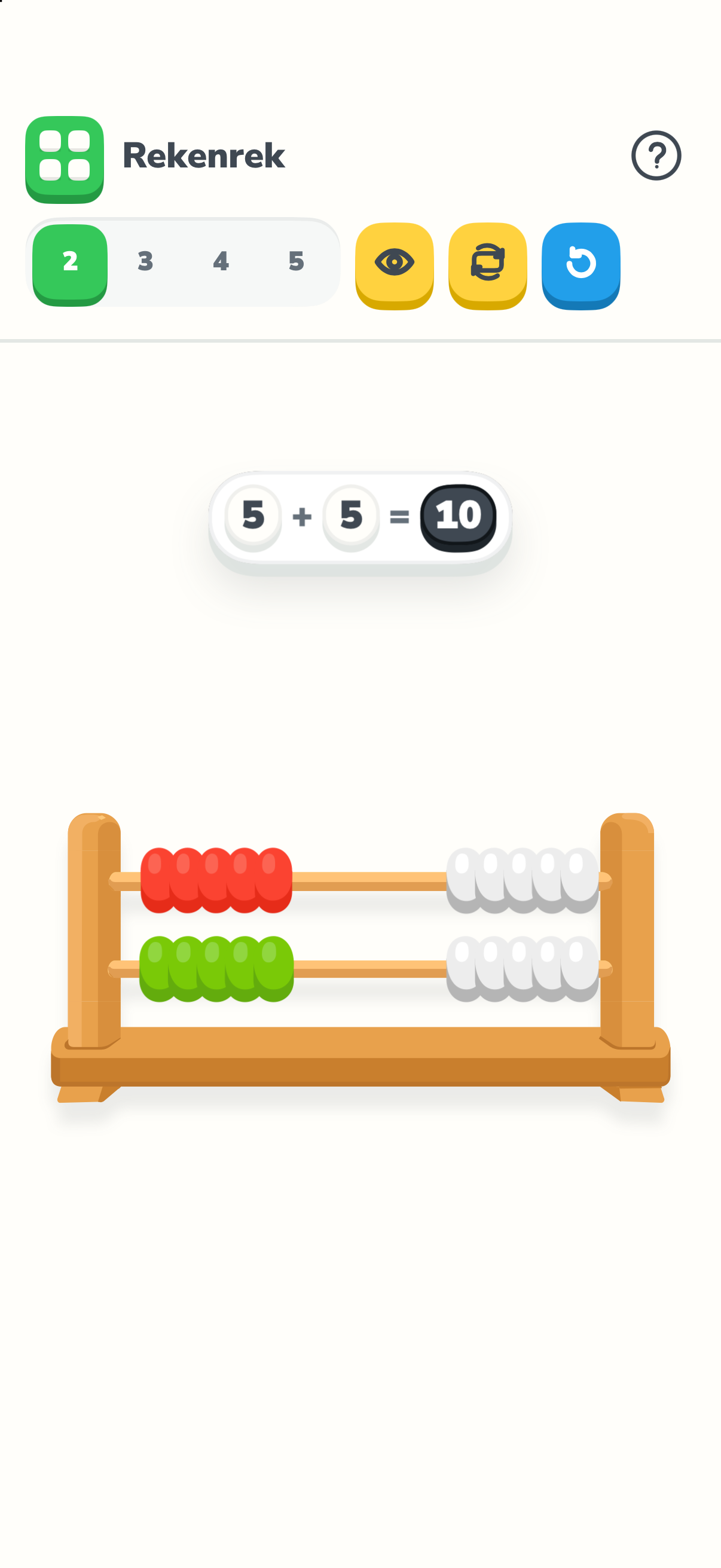 Rekenrek in the native Manipulatives app on iPhone